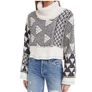 NWT Free People Jupiter Pullover in falling waters combo. Women size large.